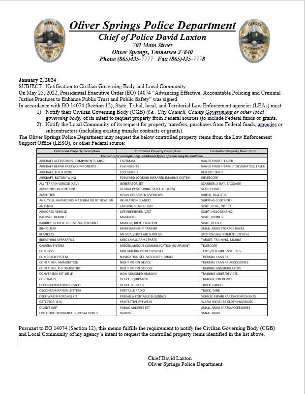 EO 14074 Compliance Pic